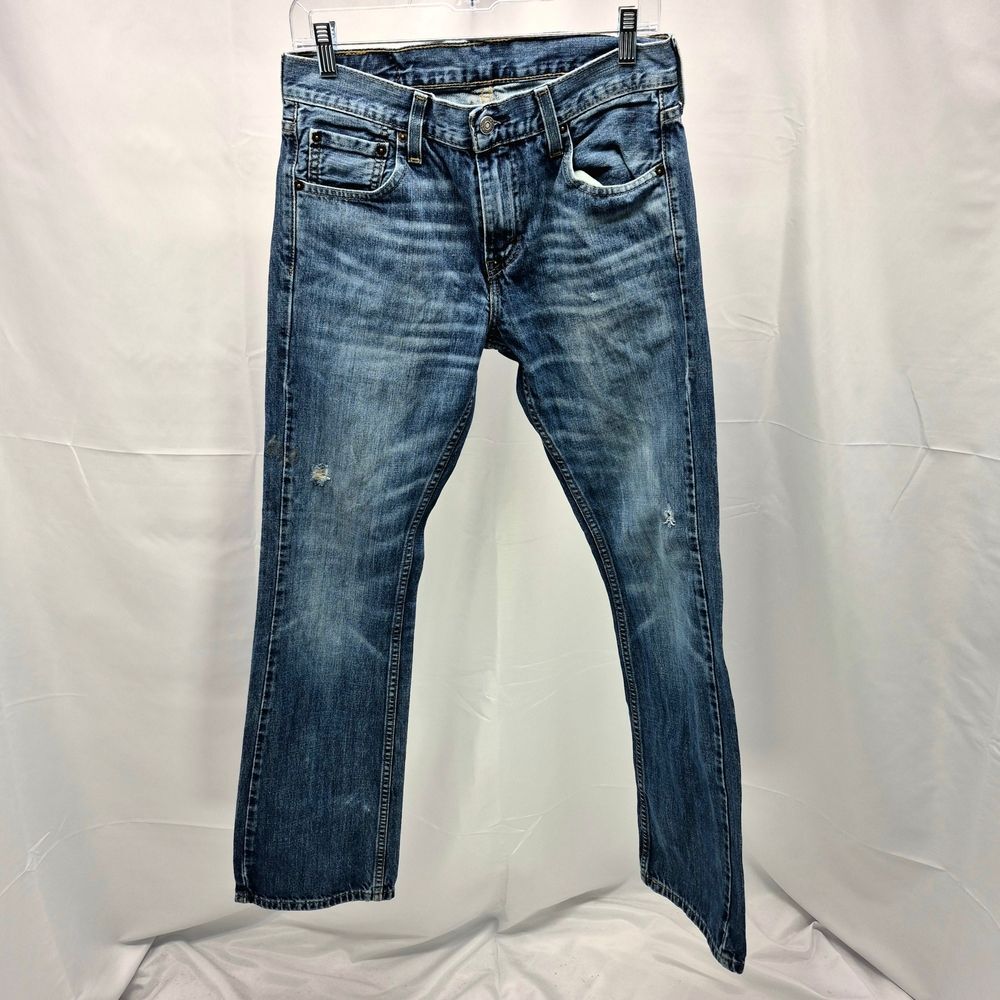 Classic Levi's 527 Slim Bootcut Jeans 30X30 Measured Distressed Woman's Workwear